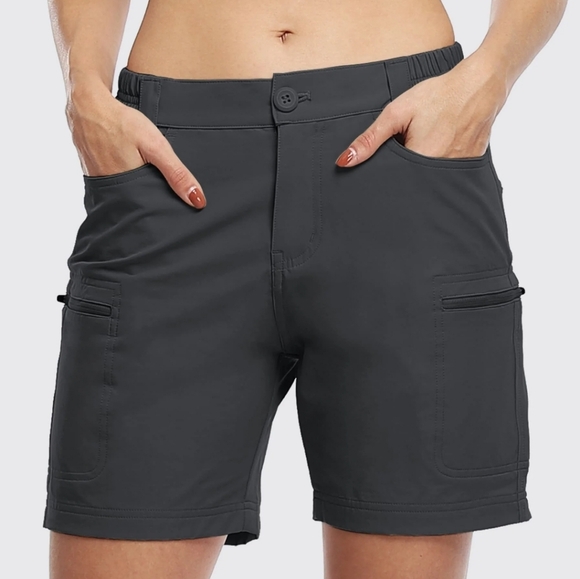 Willit Women's Outdoor Cargo Shorts 6 Inseam Gray XL - Picture 2 of 10